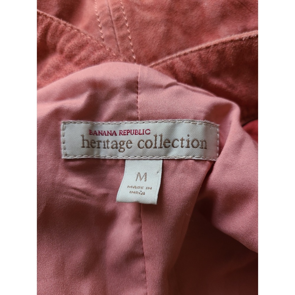 Banana Republic Heritage Women's M Goat Suede Leather‎ Top Coral Orange Luxury - Picture 4 of 6